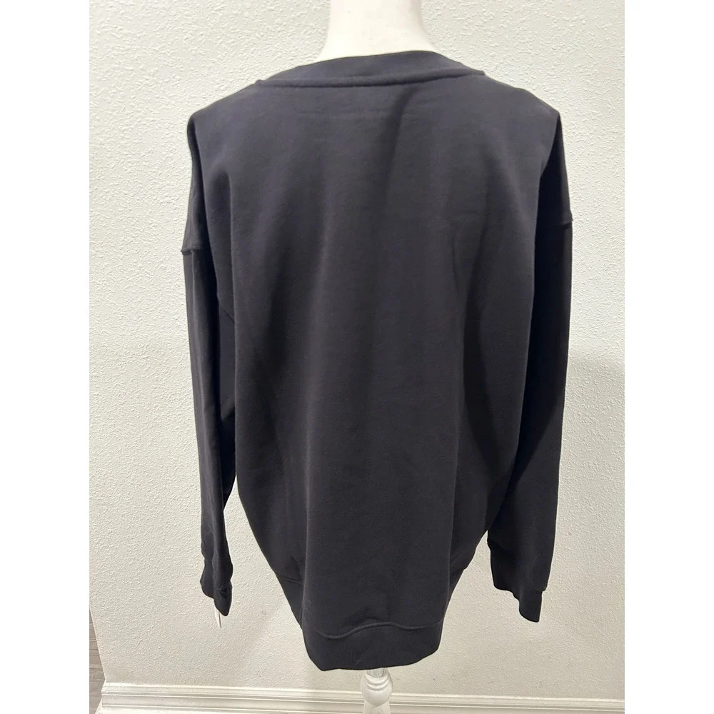 Calvin Klein Performance Womens Black Logo Crewneck Sweatshirt Pullover Top XXL - Picture 4 of 8